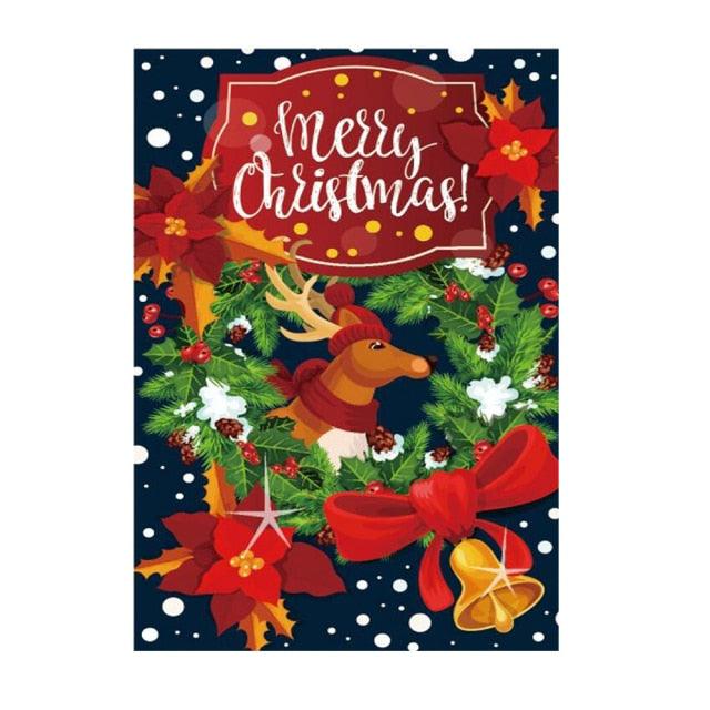 Santa Claus Snowman Landscape Canvas Printed Painting