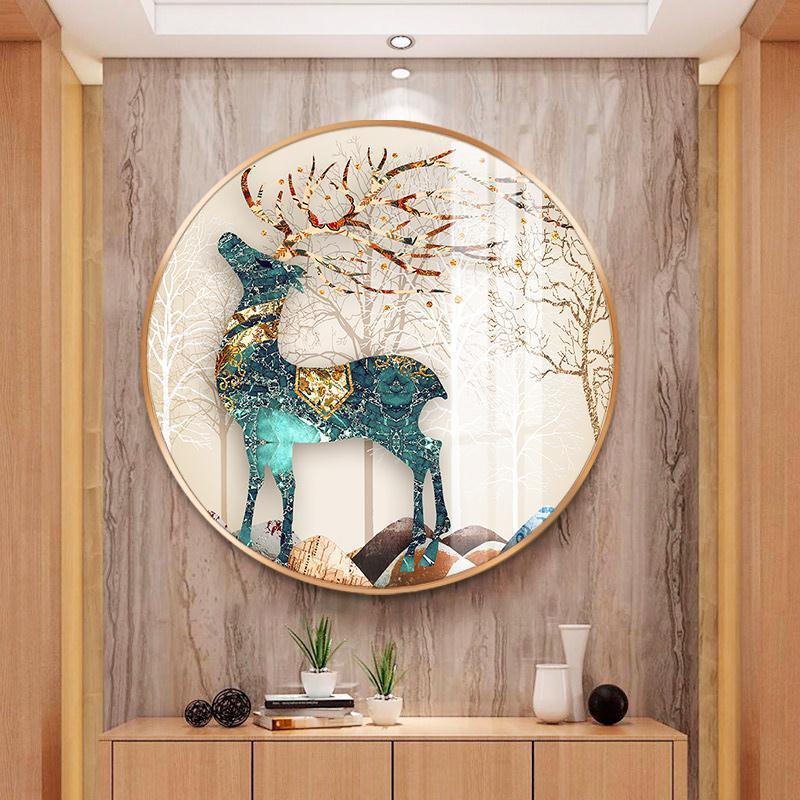 Meian 5D Diamond Kit Christmas Elk Animal Round Drill Painting