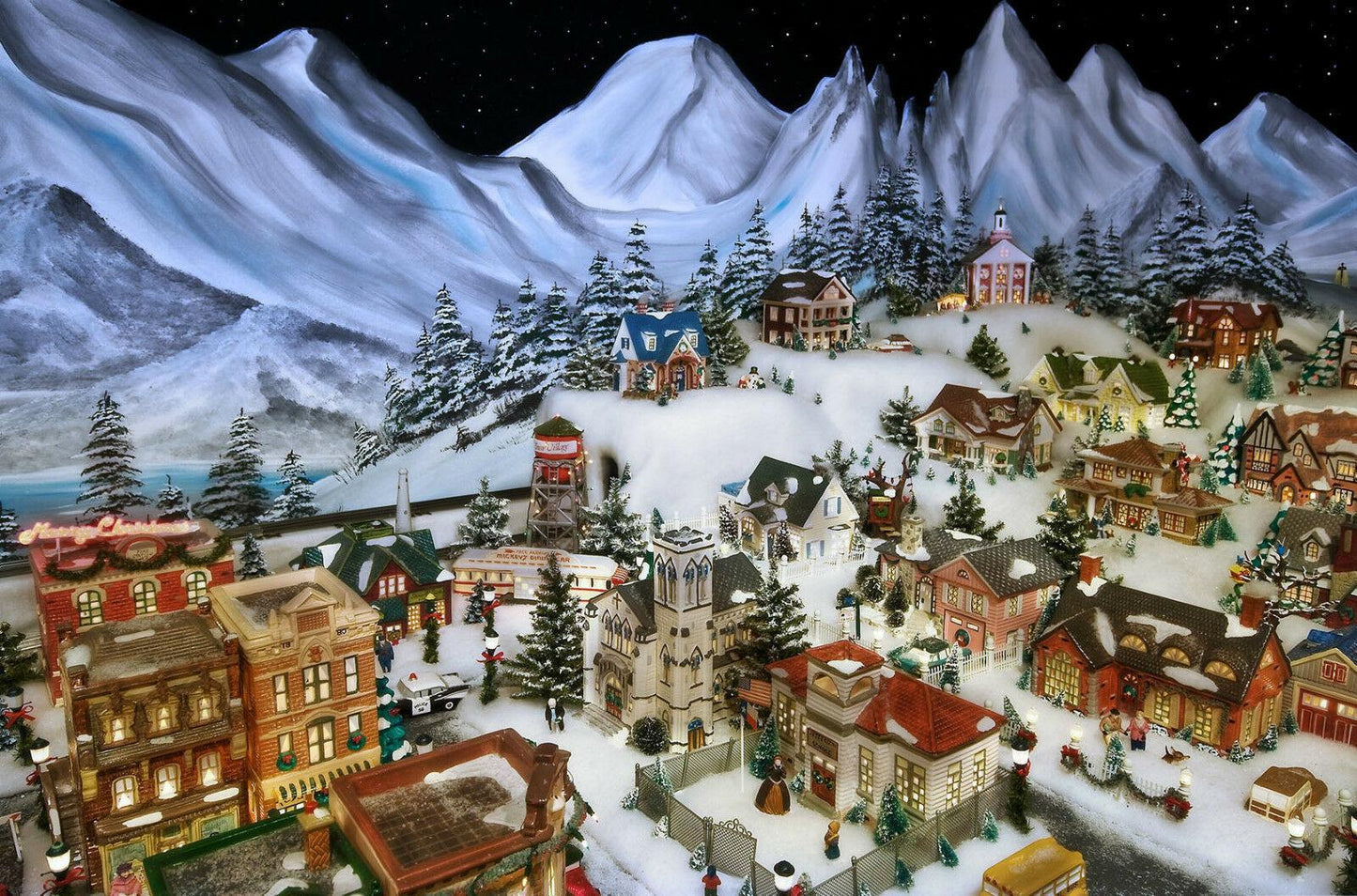 Christmas Village Scene Giant Art Film Print Silk Poster 24x36inch