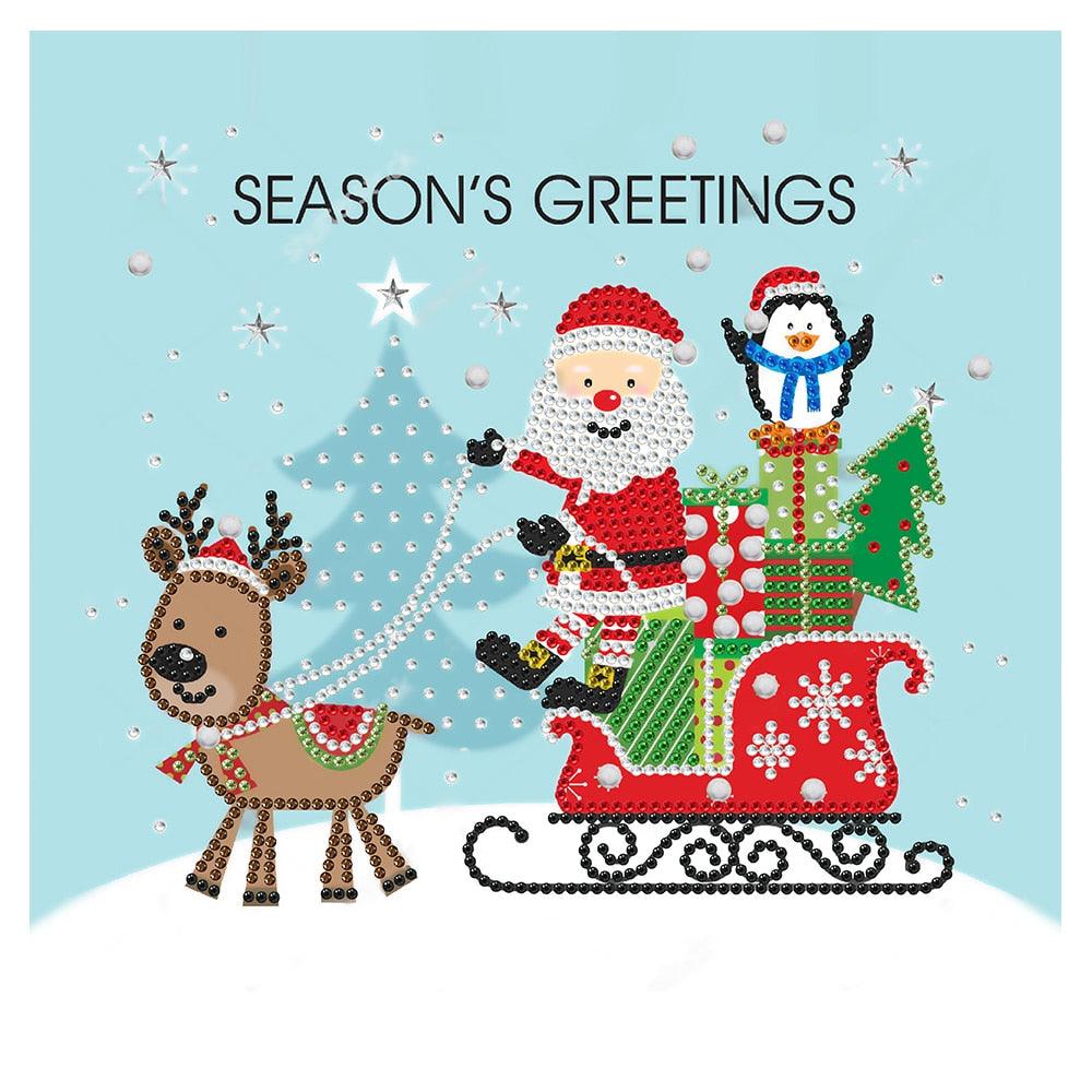 Santa with Donkey Cross Stitch Rhinestone Mosaic Diamond Embroidery Painting