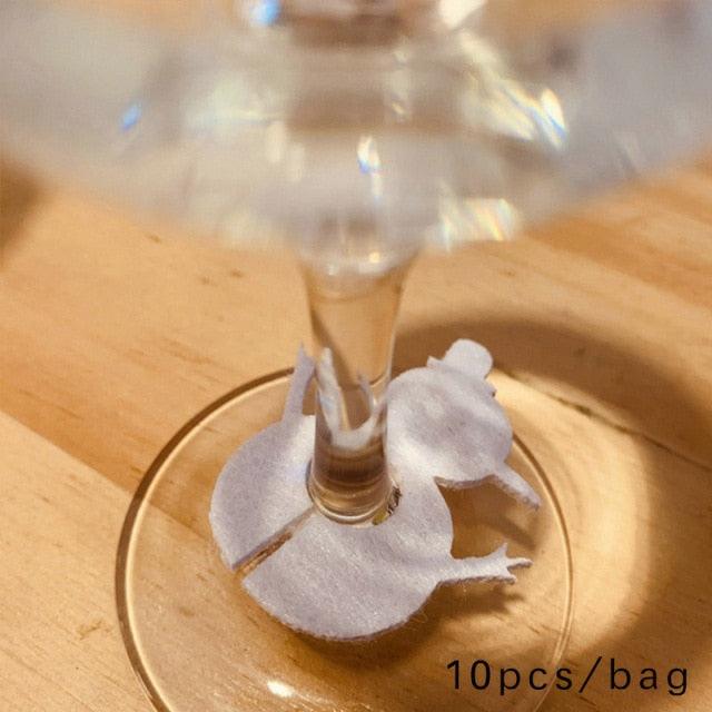 10pcs Felt Wine Cup Glass Ring Card Christmas Home Decoration - Christmas Trees USA
