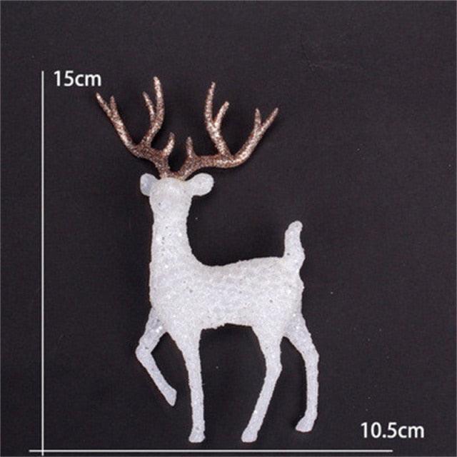 Crystal Deer Christmas Forest Elk White Flash Gold Dessert Table Decor