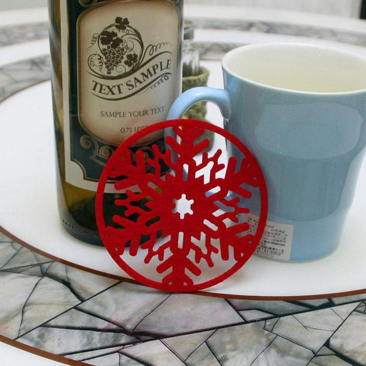 10pcs Noel Round Snowflake Cup Mat Pads - Christmas Trees USA