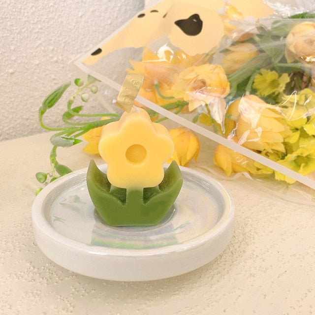 INS Flower Scented Wax Candle Korean Home Decoration