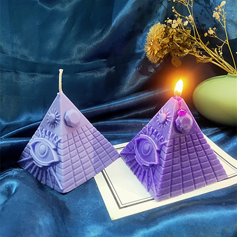 Pyramid Psychic Eye Candle Silicone Mold for DIY