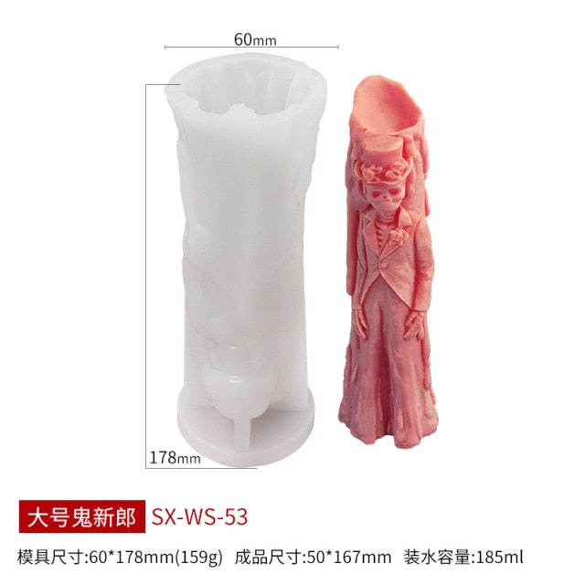 Halloween and Christmas New Candle Silicone Mold for DIY