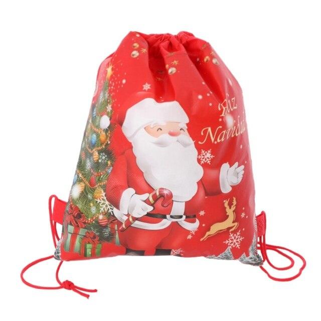 Santa Claus Drawstring Bags Kids Favors Travel Pouch