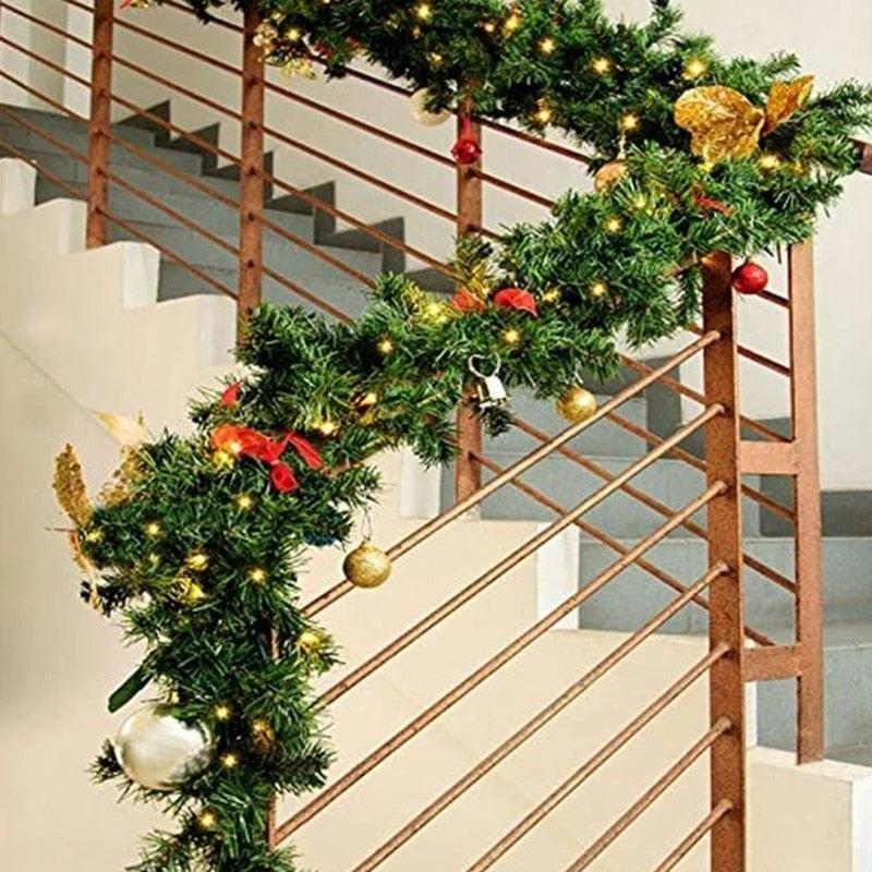 Christmas Garland Green Rattan Wreath Christmas