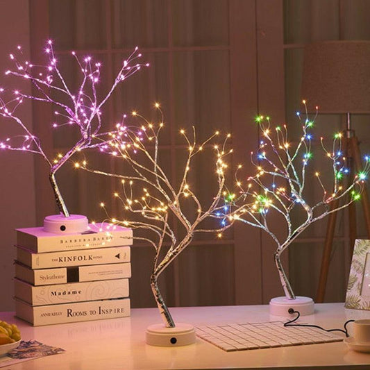 108 LED USB Table Lamp Copper Wire Christmas Fire - Christmas Trees USA