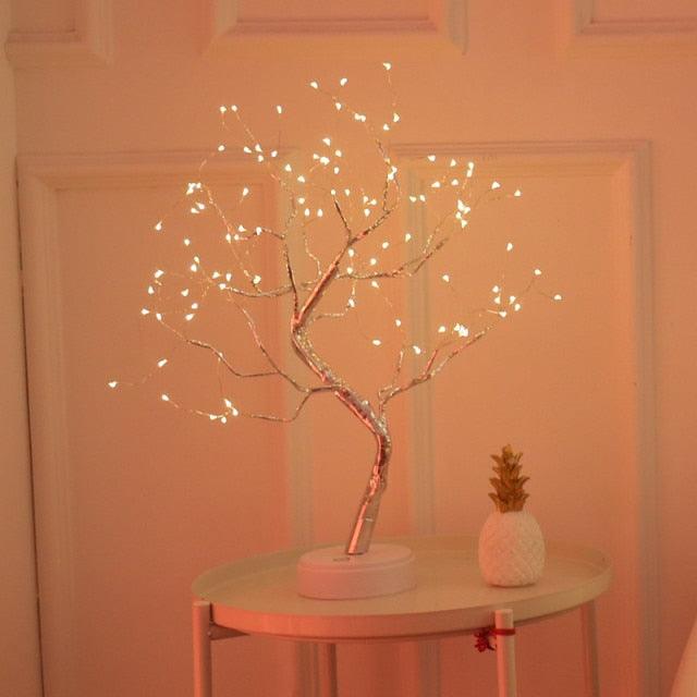 108 LED USB Table Lamp Copper Wire Christmas Fire - Christmas Trees USA