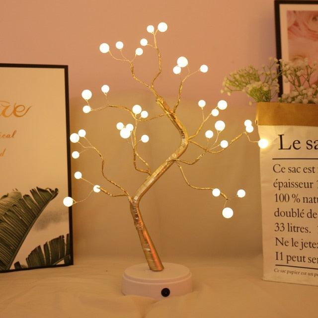 108 LED USB Table Lamp Copper Wire Christmas Fire - Christmas Trees USA