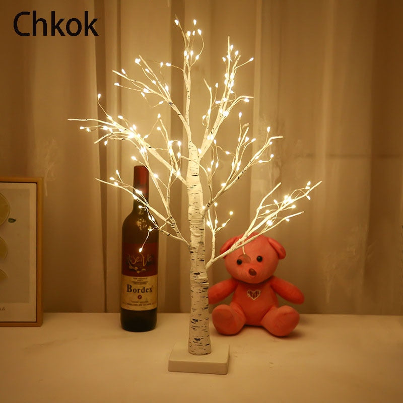 Home Landscape Birch Tree Light Glowing Branch Light