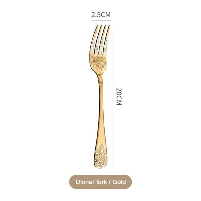 European Cutlery Sets Stainless Steel Tableware Christmas