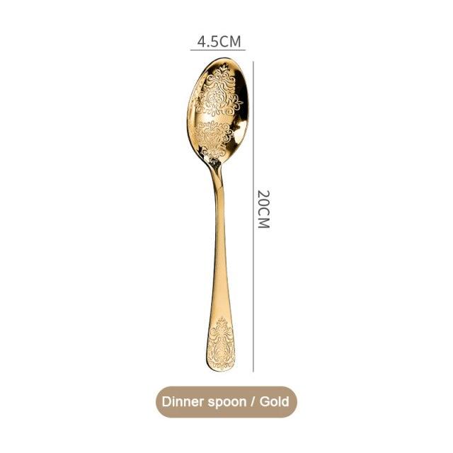 European Cutlery Sets Stainless Steel Tableware Christmas