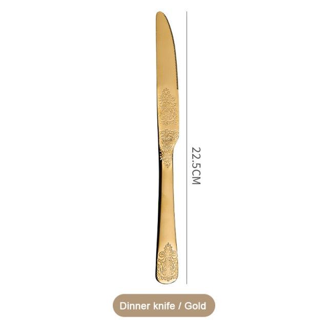 European Cutlery Sets Stainless Steel Tableware Christmas