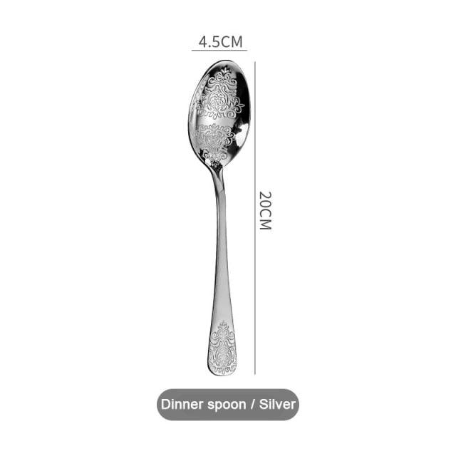 European Cutlery Sets Stainless Steel Tableware Christmas