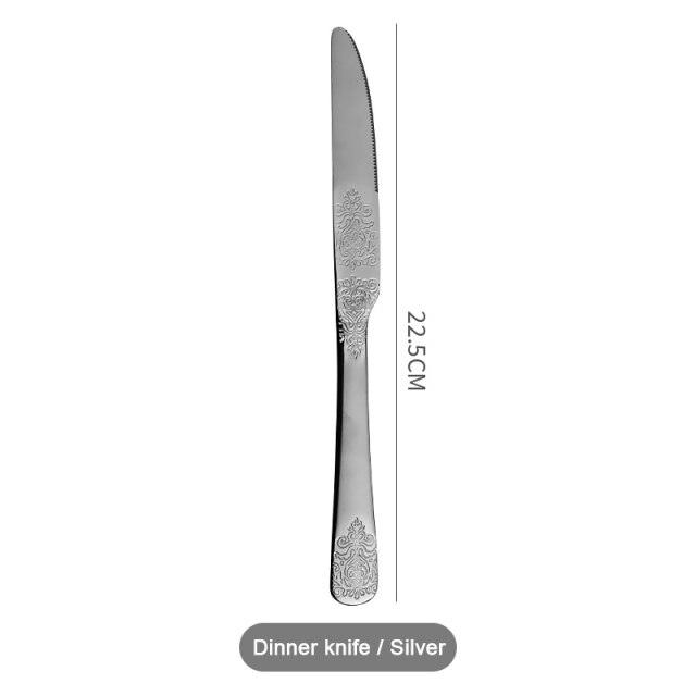 European Cutlery Sets Stainless Steel Tableware Christmas
