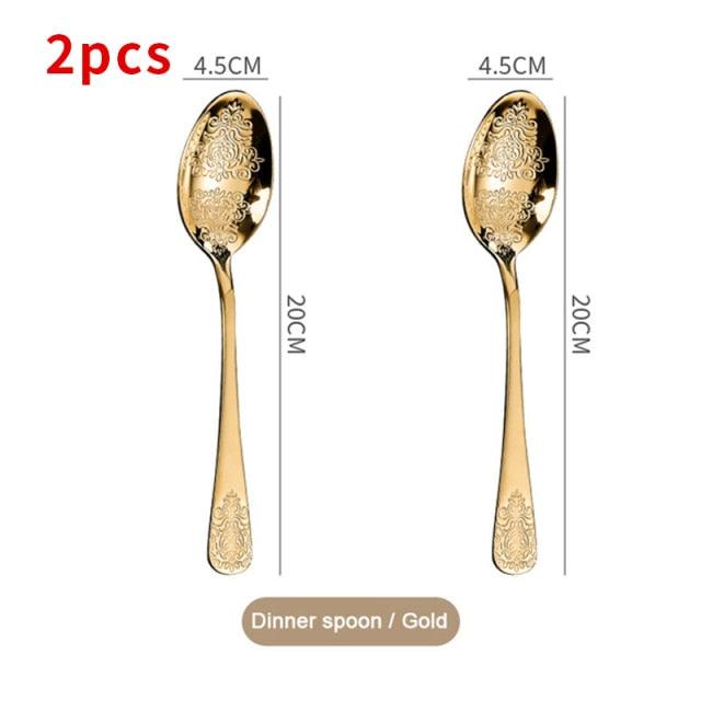 European Cutlery Sets Stainless Steel Tableware Christmas