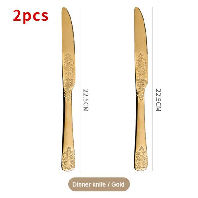 European Cutlery Sets Stainless Steel Tableware Christmas