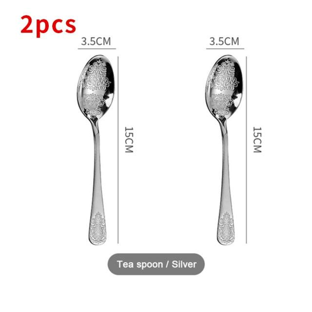 European Cutlery Sets Stainless Steel Tableware Christmas