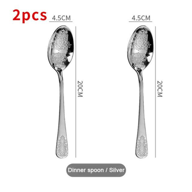 European Cutlery Sets Stainless Steel Tableware Christmas