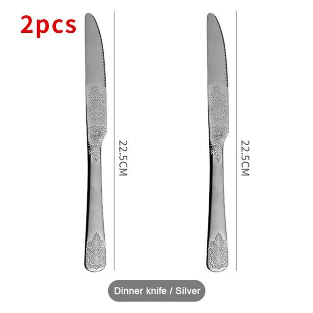 European Cutlery Sets Stainless Steel Tableware Christmas