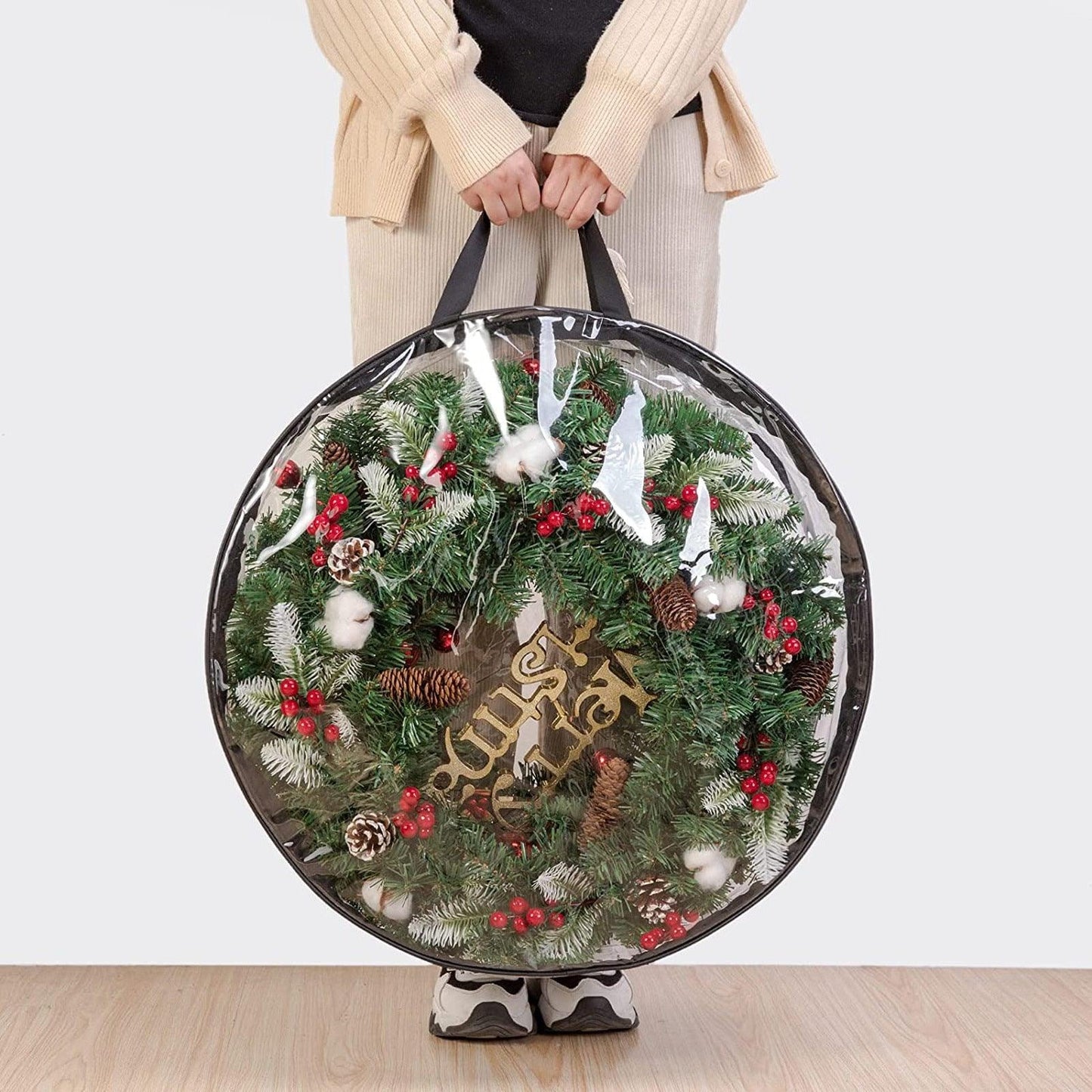 Transparency Christmas Tree Bag Xmas Wreath Storage Bag