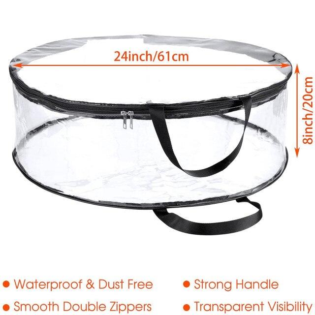 Transparency Christmas Tree Bag Xmas Wreath Storage Bag