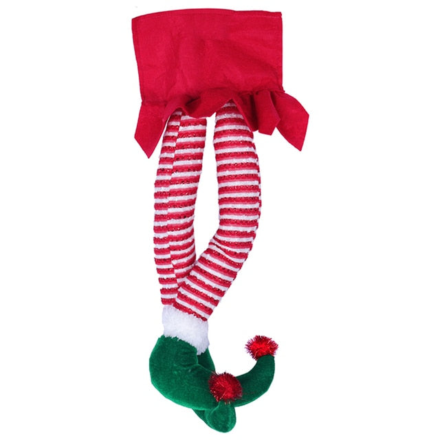 Plush Elf Legs for Christmas Decorations Stuffed Legs for Christmas
