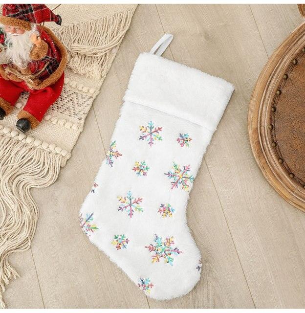 Merry Christmas Socks Red Snowflake Christmas Stocking