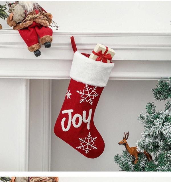 Merry Christmas Socks Red Snowflake Christmas Stocking