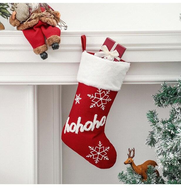 Merry Christmas Socks Red Snowflake Christmas Stocking
