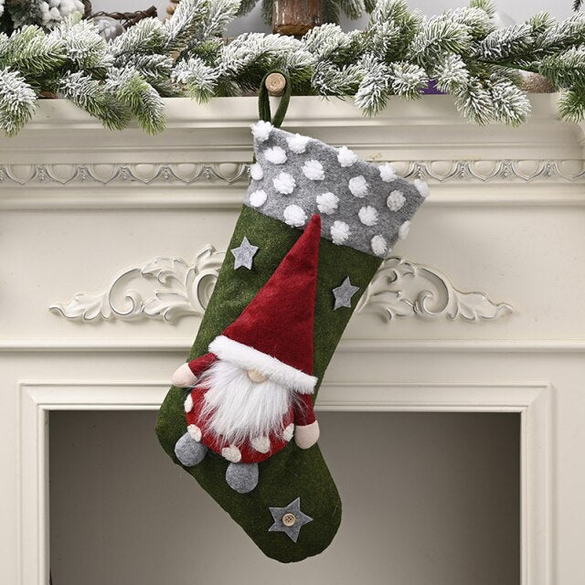Gnome Themed Christmas Tree Stockings