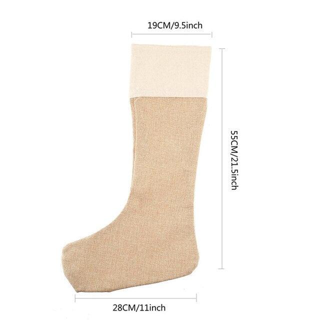 DIY Large Burlap Christmas Stockings Xmas