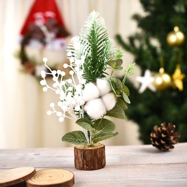 Artificial Plastic Plant Ornaments Mini Christmas Tree