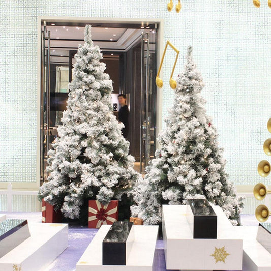 White Simulation Artificial Flocking Snow Christmas Tree 0.6M-2.4M