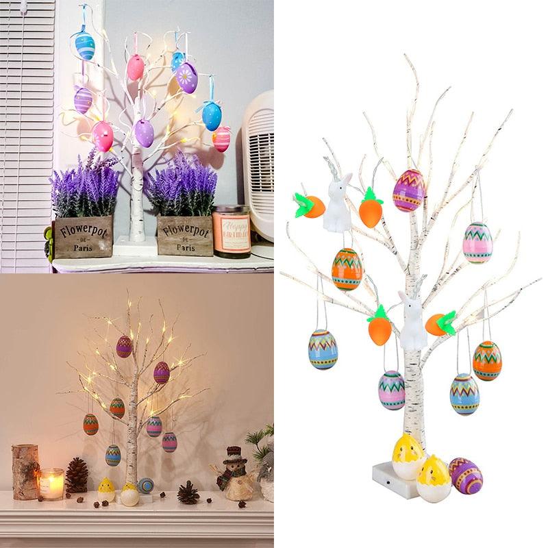 Lighted Birch Tree Easter Decorations Easter Egg Hanging Tree