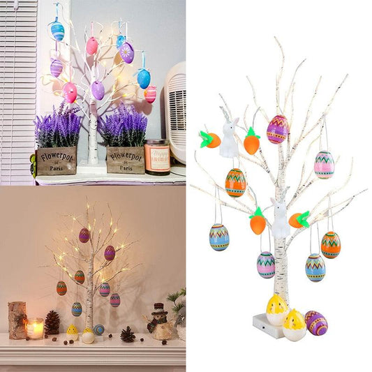 Lighted Birch Tree Easter Decorations Easter Egg Hanging Tree