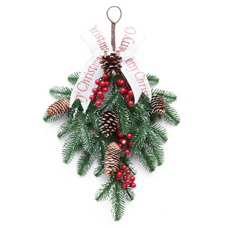 Upside Down Rattan Wall Hanging Christmas Garland