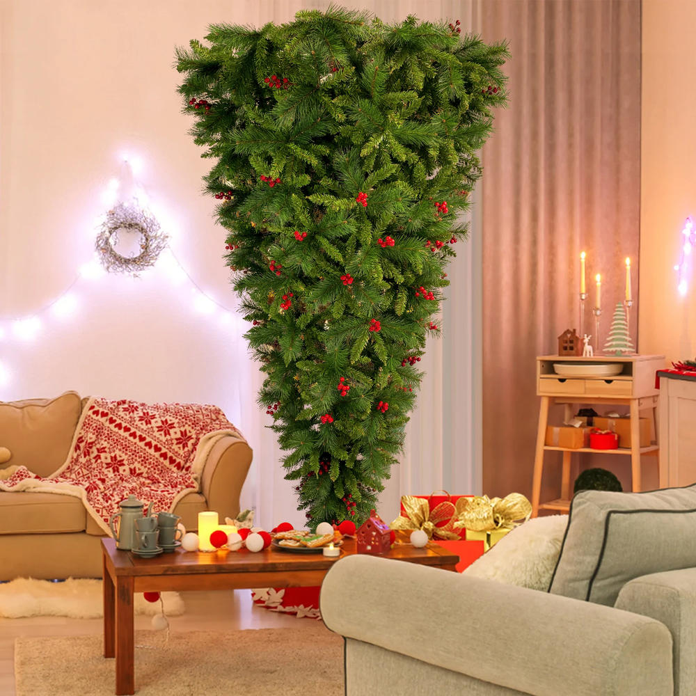 Feet Upside Down Green Christmas Tree Hinged Spruce Whole Tree