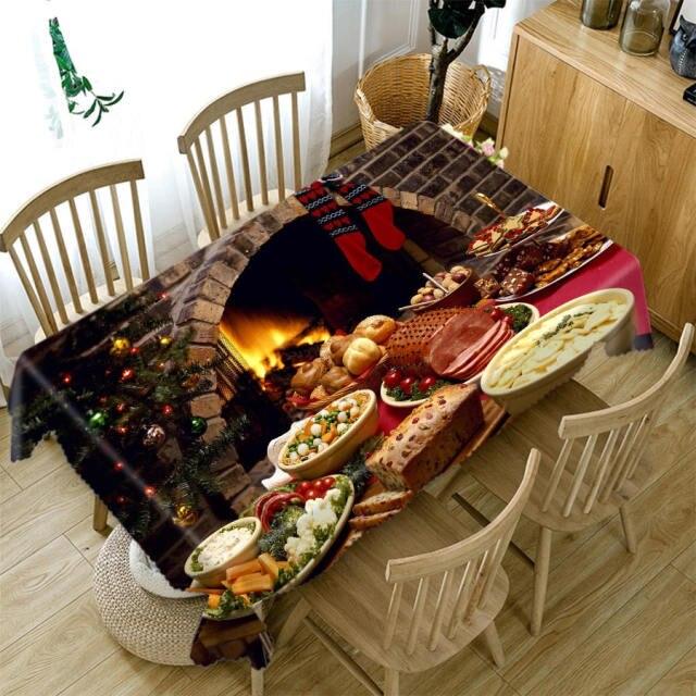 Christmas Printed Tablecloth Rectangular Oilproof