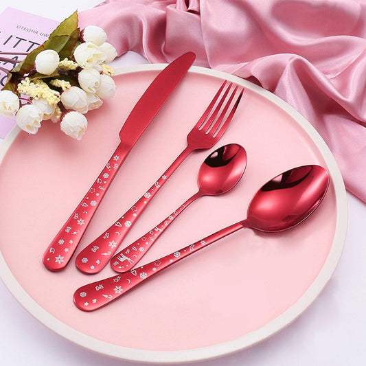 Durable Stainless Steel Christmas Tableware Set