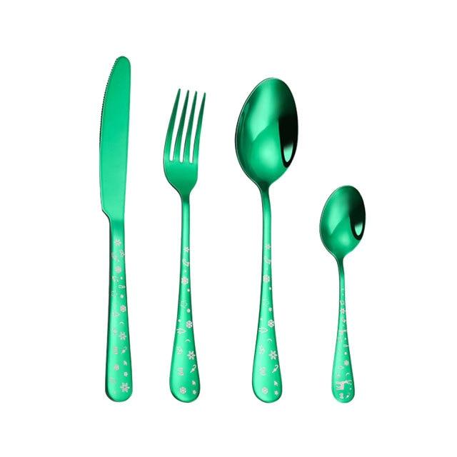 Durable Stainless Steel Christmas Tableware Set
