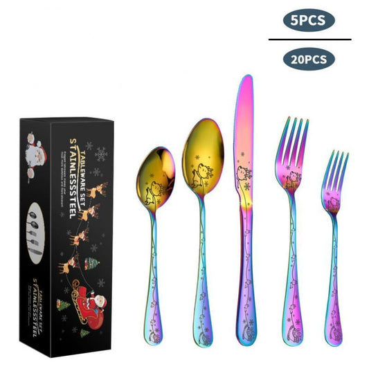 Christmas Tableware Set Stainless Steel Dinnerware