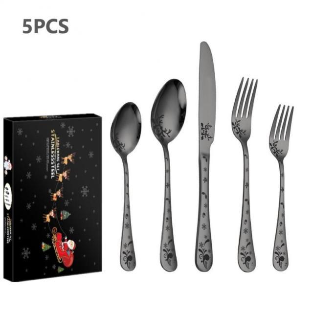 Christmas Tableware Set Stainless Steel Dinnerware
