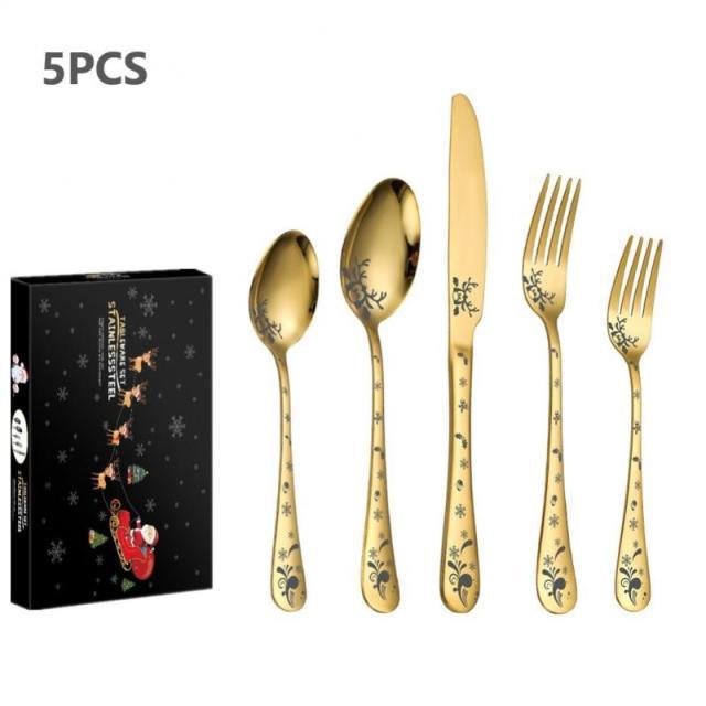 Christmas Tableware Set Stainless Steel Dinnerware