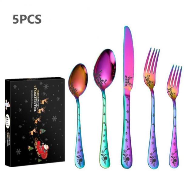 Christmas Tableware Set Stainless Steel Dinnerware