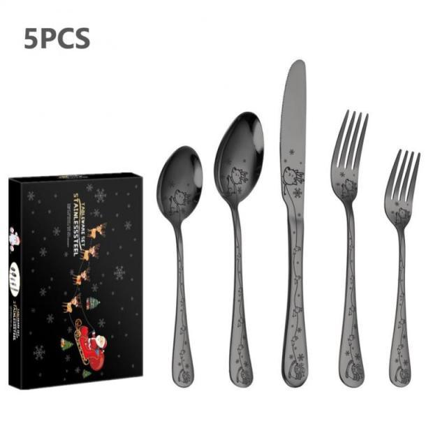 Christmas Tableware Set Stainless Steel Dinnerware