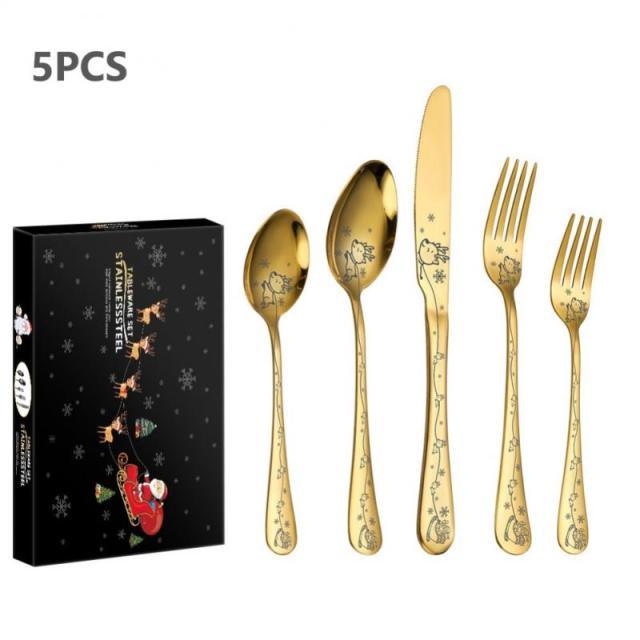 Christmas Tableware Set Stainless Steel Dinnerware