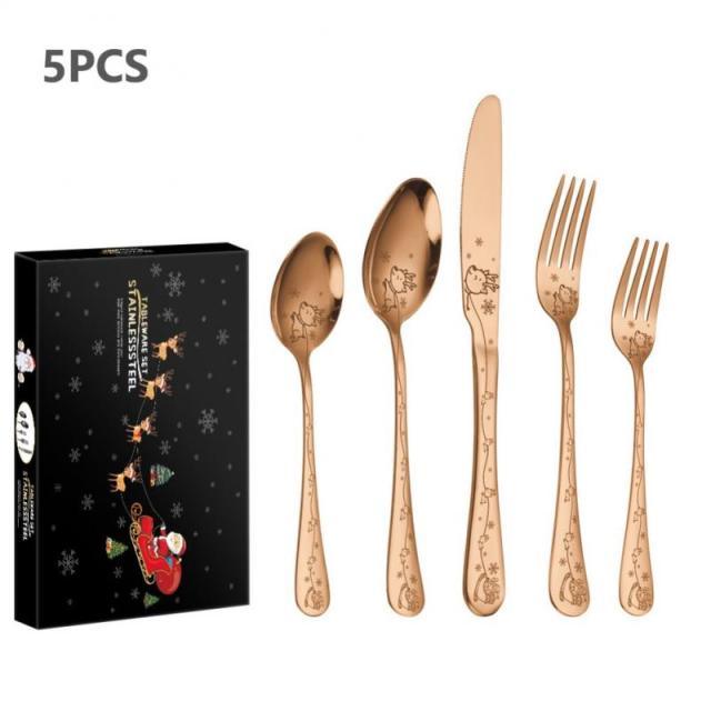 Christmas Tableware Set Stainless Steel Dinnerware